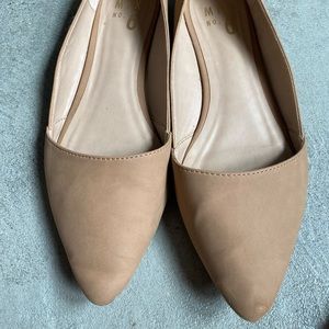 Well worn Nude flats